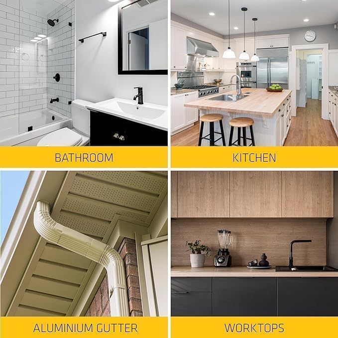 سيكا 6 قطع 117 مادة مانعة للتسرب من السيليكون الصحي المضاد للفطريات مع مسدس سيليكون واحد (شفاف) - Image 4